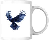 Thumbnail for Flying Raven Mug | Watercolor Blue Crow Coffee Mug | Gothic Bird Lover Gift