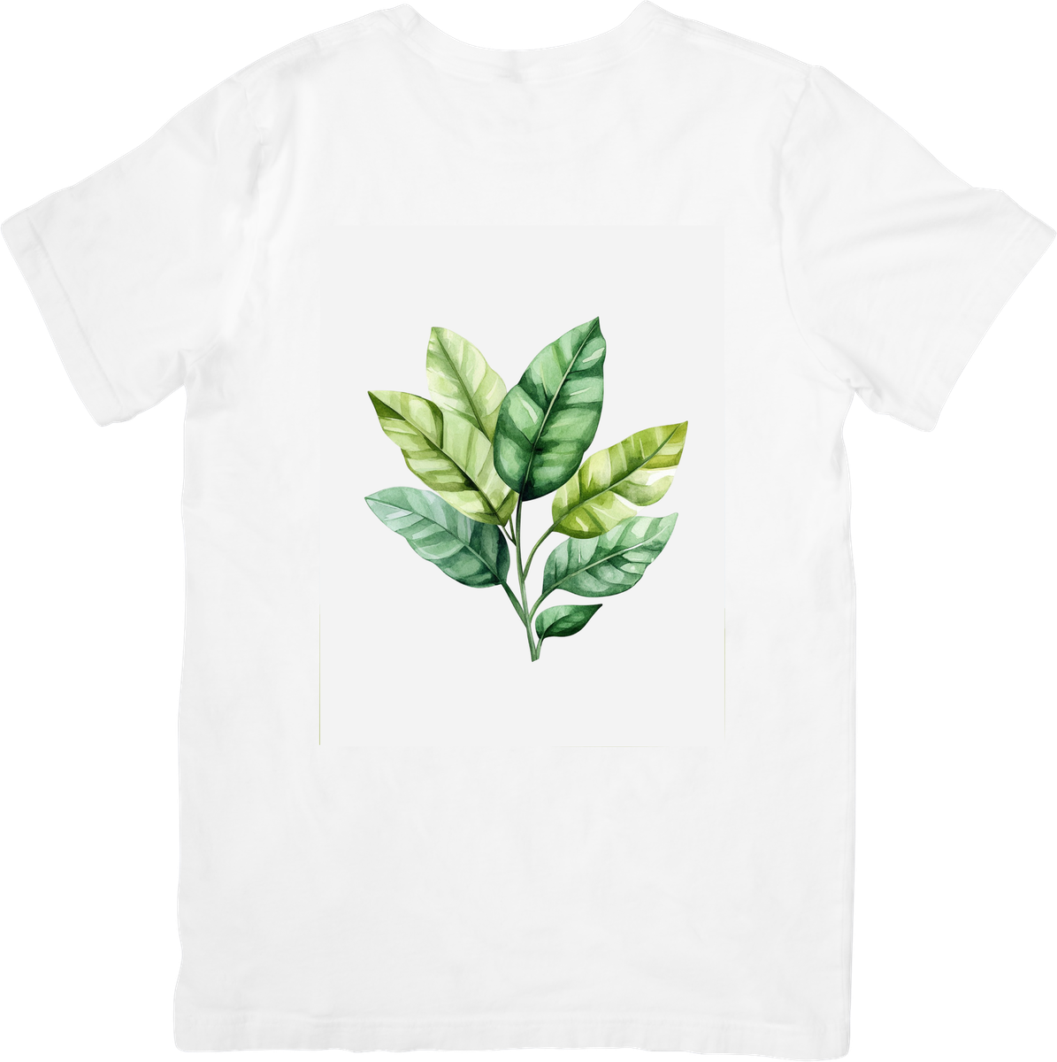 Green Foliage Leaves T-Shirt | Watercolor Botanical Graphic Tee | Plant Lover Gift