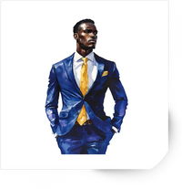Thumbnail for Dapper Gentleman Sticker | Watercolor Blue Suit Fashion Vinyl Decal | Stylish Menswear Gift