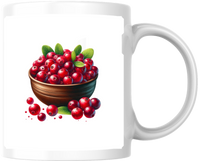Thumbnail for Cranberry Bowl Mug | Watercolor Red Berries Coffee Mug | Kitchen Foodie Gift