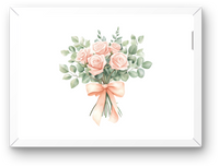 Thumbnail for Pink Rose Bouquet Wall Art | Watercolor Floral Ribbon Print | Romantic Home Gift