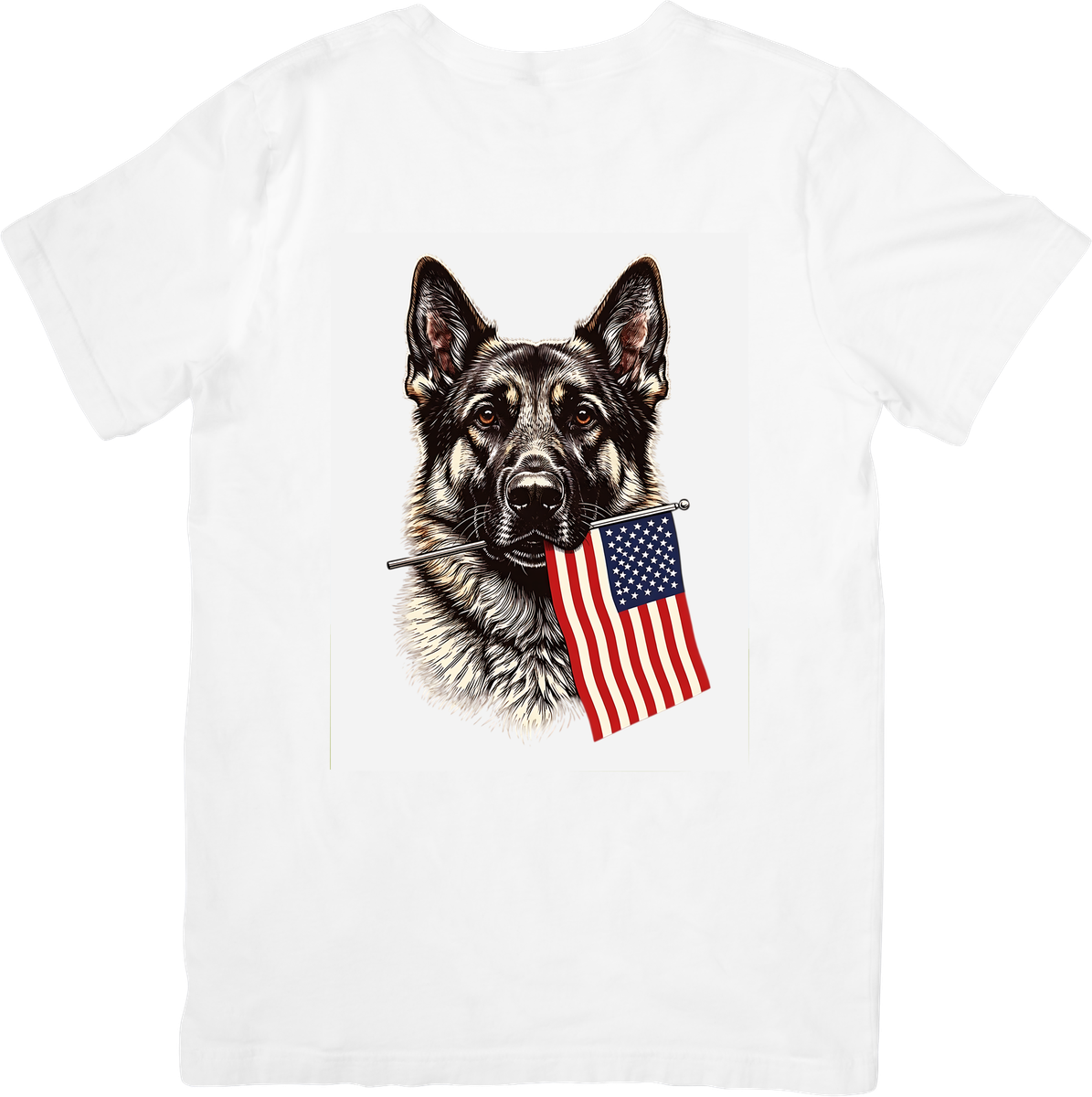 Patriotic German Shepherd T-Shirt | American Flag Dog Graphic Tee | 4th Of July Dog Lover Gift