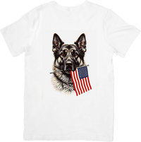 Thumbnail for Patriotic German Shepherd T-Shirt | American Flag Dog Graphic Tee | 4th Of July Dog Lover Gift