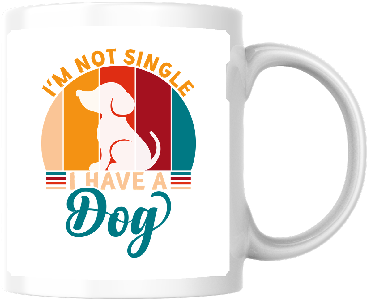 I'm Not Single I Have A Dog Mug | Retro Sunset Dog Coffee Mug | Funny Dog Lover Gift