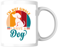 Thumbnail for I'm Not Single I Have A Dog Mug | Retro Sunset Dog Coffee Mug | Funny Dog Lover Gift