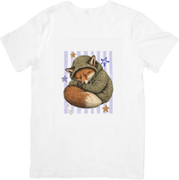 Thumbnail for Sleeping Fox Hoodie T-Shirt | Cozy Woodland Animal Graphic Tee | Cute Autumn Gift
