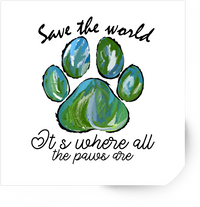 Thumbnail for Save The World Paws Sticker | Earth Paw Print Vinyl Decal | Dog Lover Animal Rescue Gift