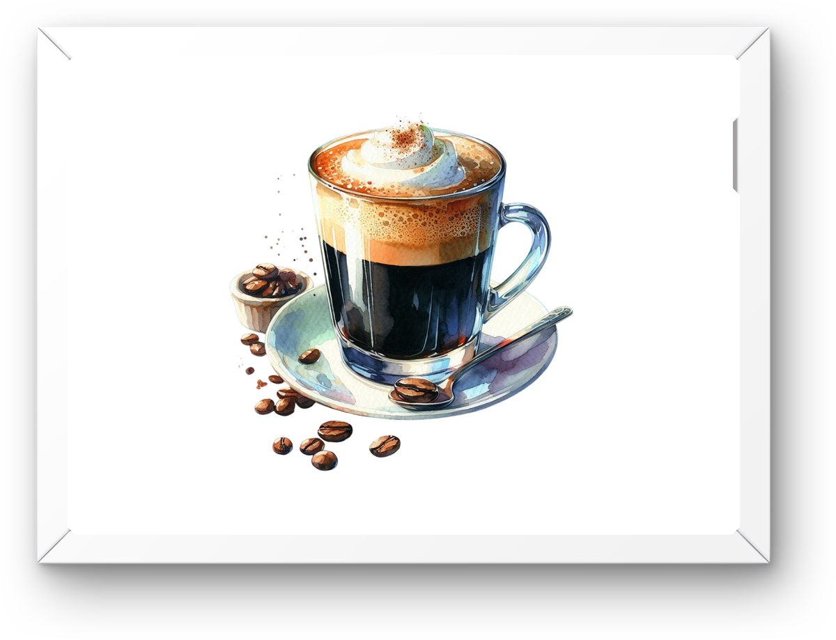 Whipped Cream Coffee Wall Art | Watercolor Cafe Latte Print | Coffee Lover Kitchen Gift
