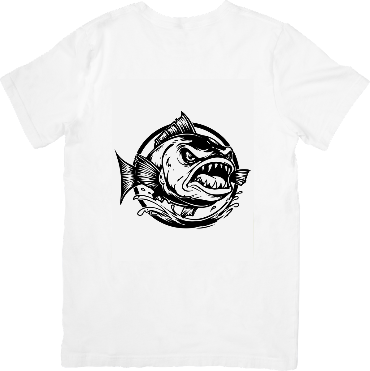Angry Piranha T-Shirt | Bold Fishing Tattoo Graphic Tee | Angler Fisherman Gift