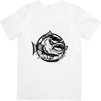 Thumbnail for Angry Piranha T-Shirt | Bold Fishing Tattoo Graphic Tee | Angler Fisherman Gift