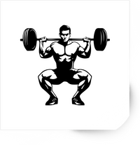 Thumbnail for Barbell Squat Lifter Sticker | Bold Gym Fitness Vinyl Decal | Weightlifting Gift