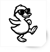 Thumbnail for Cool Cartoon Duck Sticker | Retro Sunglasses Duckling Vinyl Decal | Funny Fun Gift