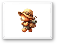 Thumbnail for Explorer Teddy Bear Wall Art | Watercolor Hiking Bear Print | Nursery Adventure Gift
