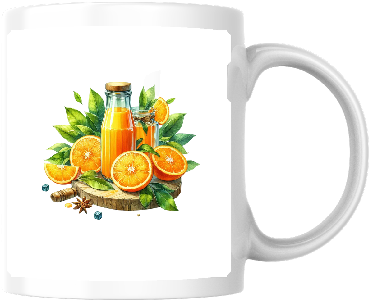 Fresh Orange Juice Mug | Watercolor Citrus Coffee Mug | Kitchen Foodie Gift