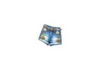 Thumbnail for Floral Denim Shorts Throw Pillow | Boho Daisy Cutoffs Decorative Pillow | Cute Girls Room Gift