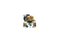 Thumbnail for BBQ Grill Feast Throw Pillow | Watercolor Burger Cookout Decorative Pillow | Grilling Dad Gift