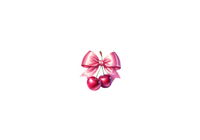 Thumbnail for Cherries And Bow Throw Pillow | Coquette Pink Ribbon Decorative Pillow | Cute Girly Room Gift