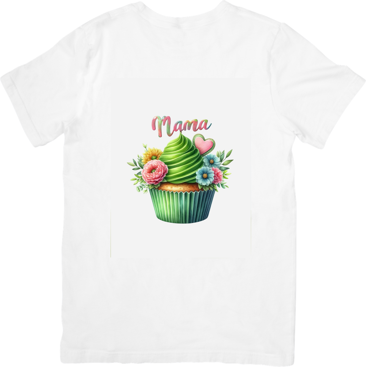 Mama Floral Cupcake T-Shirt | Watercolor Mom Graphic Tee | Mother's Day Gift