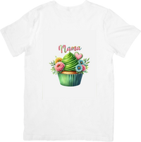 Thumbnail for Mama Floral Cupcake T-Shirt | Watercolor Mom Graphic Tee | Mother's Day Gift