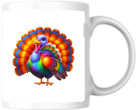 Thumbnail for Rainbow Turkey Mug | Colorful Cartoon Coffee Mug | Thanksgiving Fun Gift