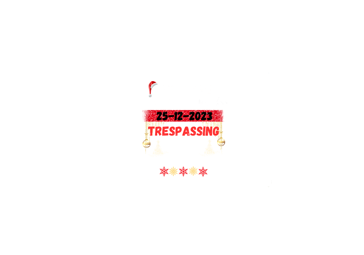 Christmas Trespassing Throw Pillow | Festive Santa Hat Snowflake Decorative Pillow | Holiday Room Gift