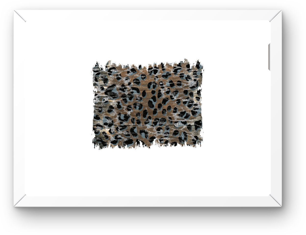 Leopard Print Wood Wall Art | Distressed Animal Pattern Print | Glam Farmhouse Gift