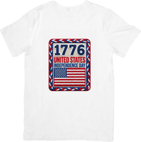 Thumbnail for 1776 Independence Day T-Shirt | Embroidered Patch American Flag Graphic Tee | 4th Of July Gift