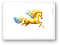 Thumbnail for Golden Unicorn Wall Art | Rainbow Mane Fantasy Print | Magical Kids Room Gift