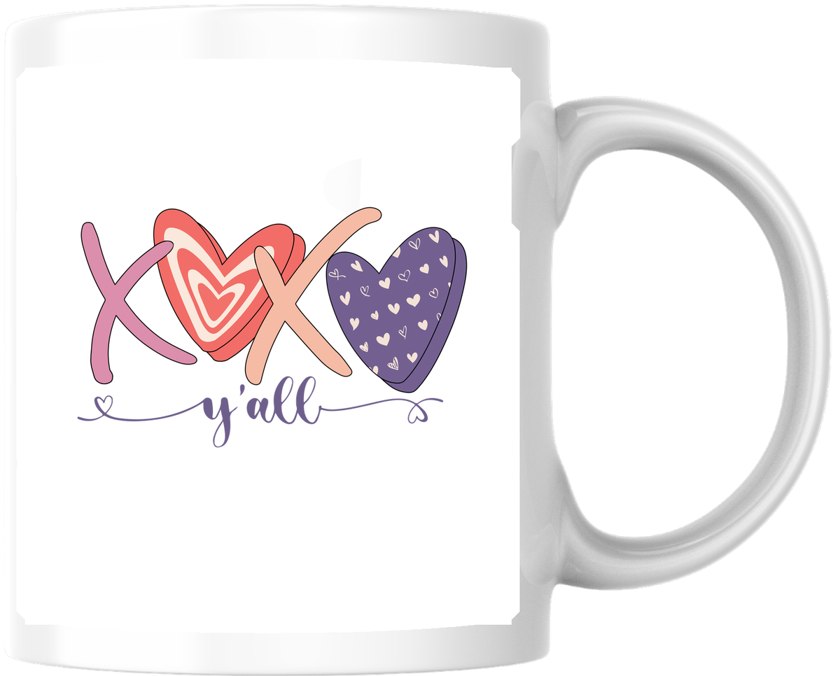 XOXO Y'all Hearts Mug | Cute Valentine Coffee Mug | Southern Love Gift