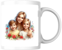 Thumbnail for Mom and Kids Floral Mug | Watercolor Family Portrait Coffee Mug | Mother's Day Gift