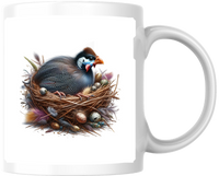 Thumbnail for Guinea Fowl in Nest Mug | Watercolor Wildlife Bird Coffee Mug | Nature Lover Gift