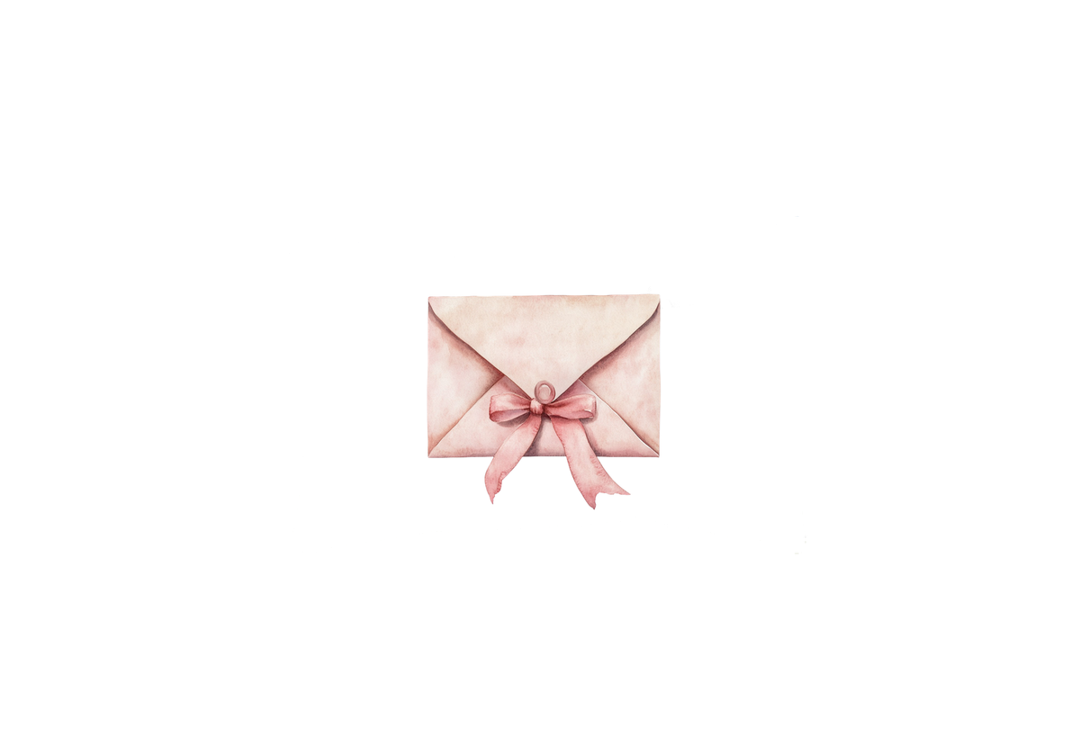 Pink Envelope Bow Throw Pillow | Coquette Watercolor Love Letter Decorative Pillow | Romantic Room Gift