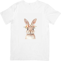 Thumbnail for Floral Crown Bunny T-Shirt | Watercolor Spring Rabbit Graphic Tee | Cute Easter Gift