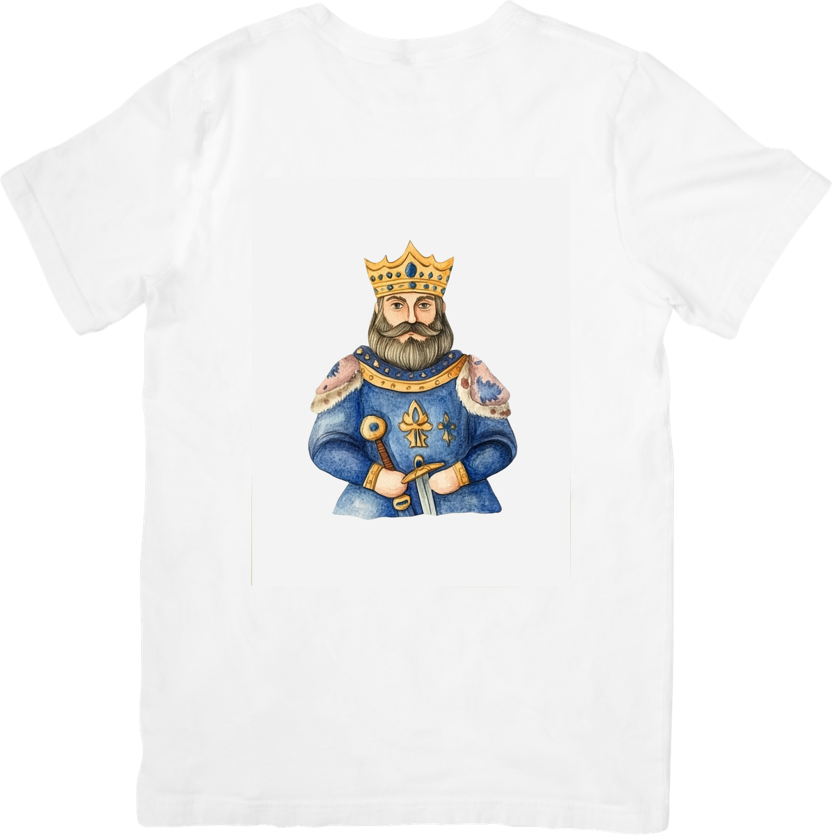 Medieval King T-Shirt | Watercolor Crowned Monarch Graphic Tee | Renaissance History Gift