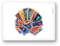 Thumbnail for Celestial Tarot Cards Wall Art | Watercolor Galaxy Card Spread Print | Mystic Witchy Gift