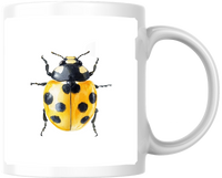Thumbnail for Yellow Ladybug Mug | Watercolor Insect Beetle Coffee Mug | Nature Bug Lover Gift