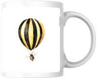 Thumbnail for Bee Hot Air Balloon Mug | Whimsical Watercolor Coffee Mug | Nursery Kids Gift