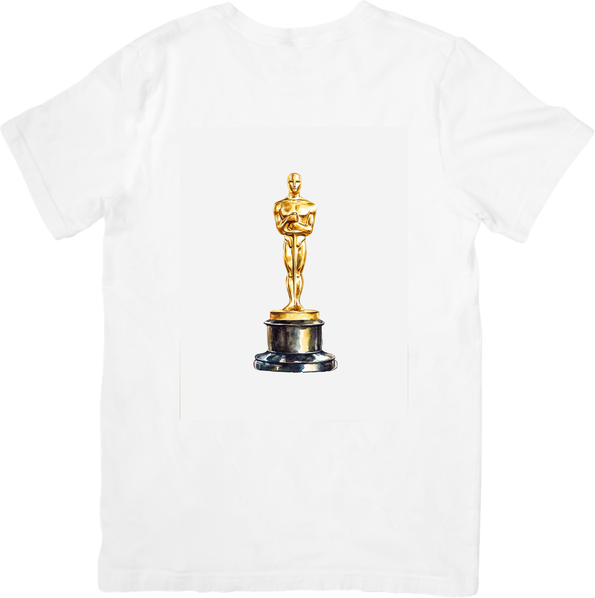 Golden Award Statue T-Shirt | Watercolor Trophy Graphic Tee | Movie Buff Actor Gift